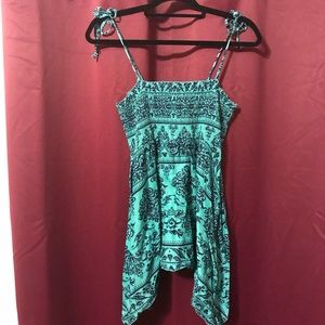 Teal sleeveless handkerchief top XL